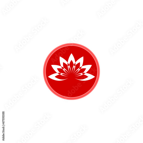 Lotus flower logo icon isolated on transparent background