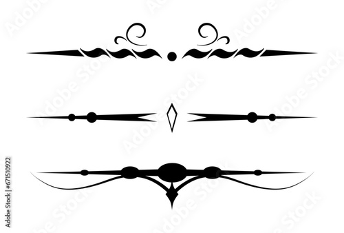Ornamental dividers set on white background classic floral