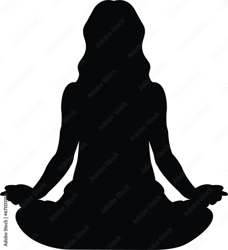 silhouette of yoga person vector