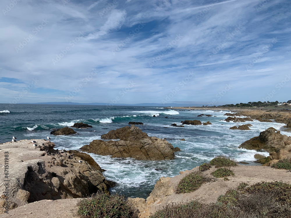 Rochers sur la côte de Monterey en Californie, Etats-Unis Rochers sur la côte de Monterey en Californie, Etats-Unis