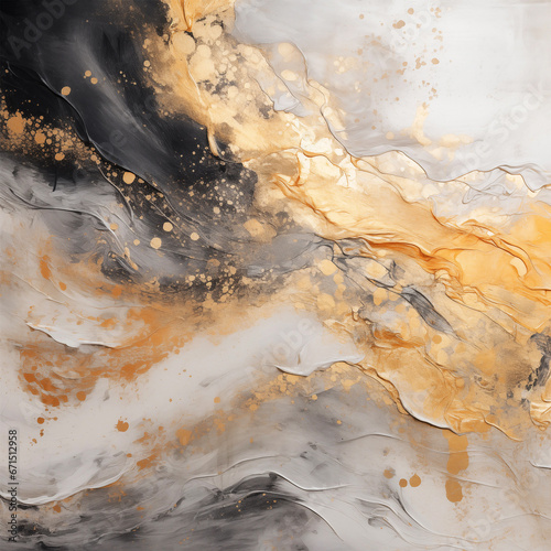 abstract gold and silver marble paint background on paper © Eunhye