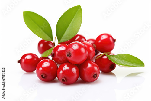 Lingonberry on white background