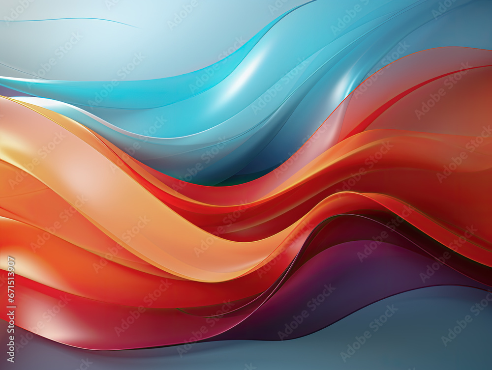 Fototapeta premium Abstract bright wavy shiny background.