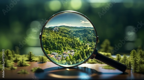 magnifying glass on the grass