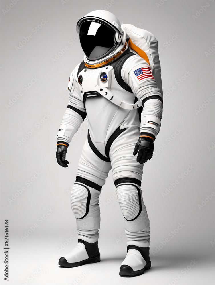 An astronaut on white isolated White background