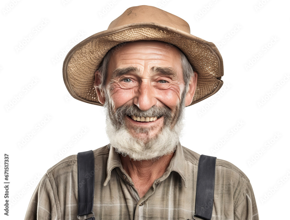 Cheerful middle-aged farmer, cut out Cheerful middle-aged farmer, cut out