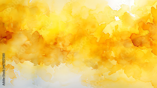 Bright yellow pastel abstract watercolor splash brushes texture illustration art paper - Creative Aquarelle painted, isolated on white background, canvas for design, hand drawing © LiezDesign