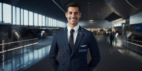 Wallpaper Mural Man Flight Attendant Near inside Plane Torontodigital.ca