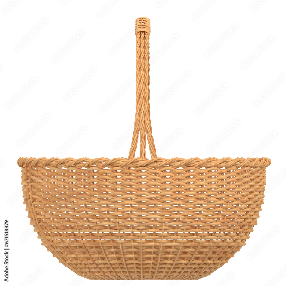 Obraz premium 3D rendering illustration of a woven basket