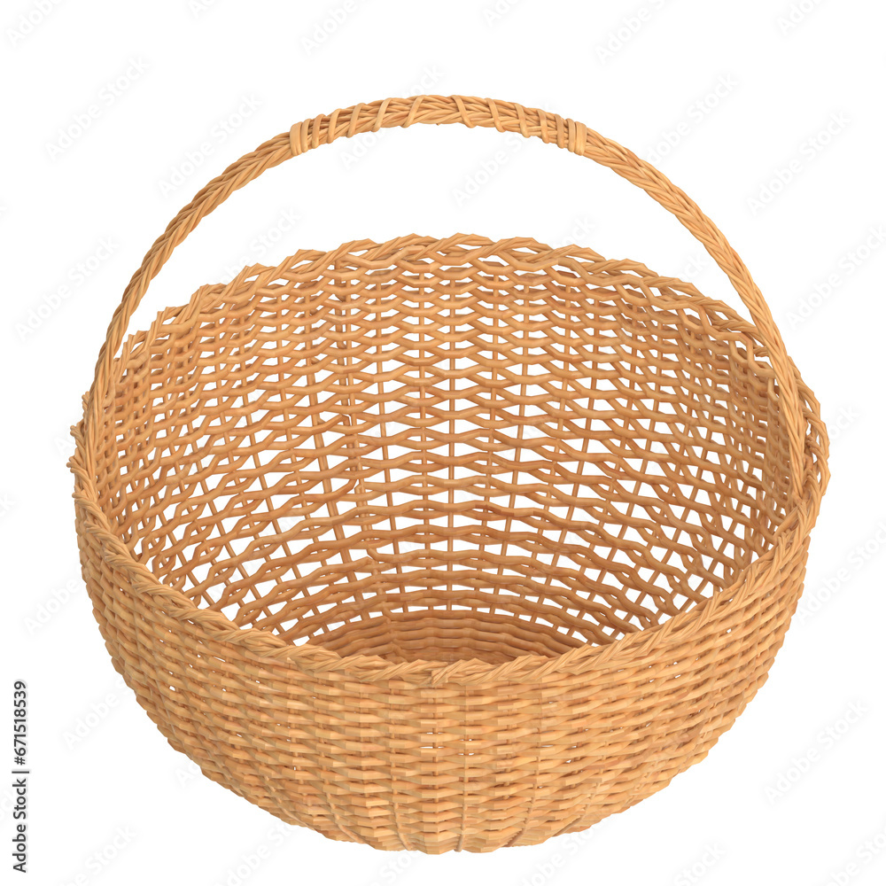 Fototapeta premium 3D rendering illustration of a woven basket