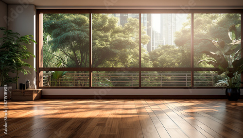 Ventanal habitacion vacía - madera - Luz natural ventana  © Carmen