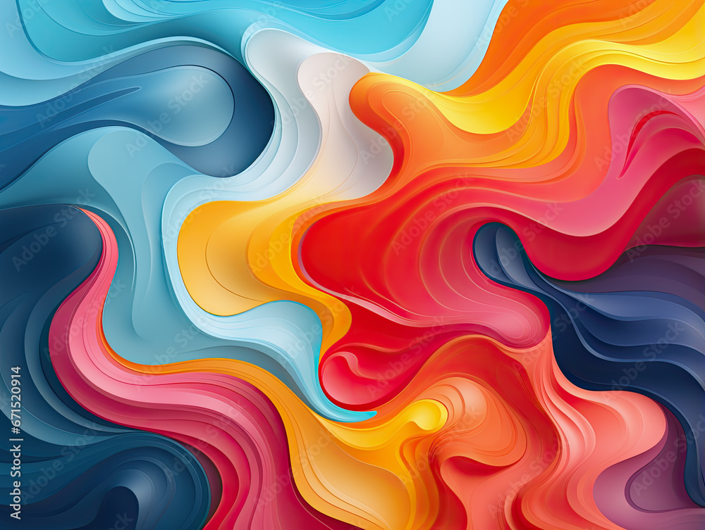 Obraz premium Abstract shapes composition. Colorful fluid background.