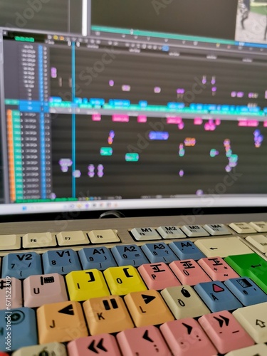 Schnittprogramm mit Tastatur und Monitor
