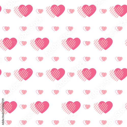 Hand drawn red hearts seamless pattern, Valentine's, Mother's day, birthday card, wallpaper or gift wrap design.