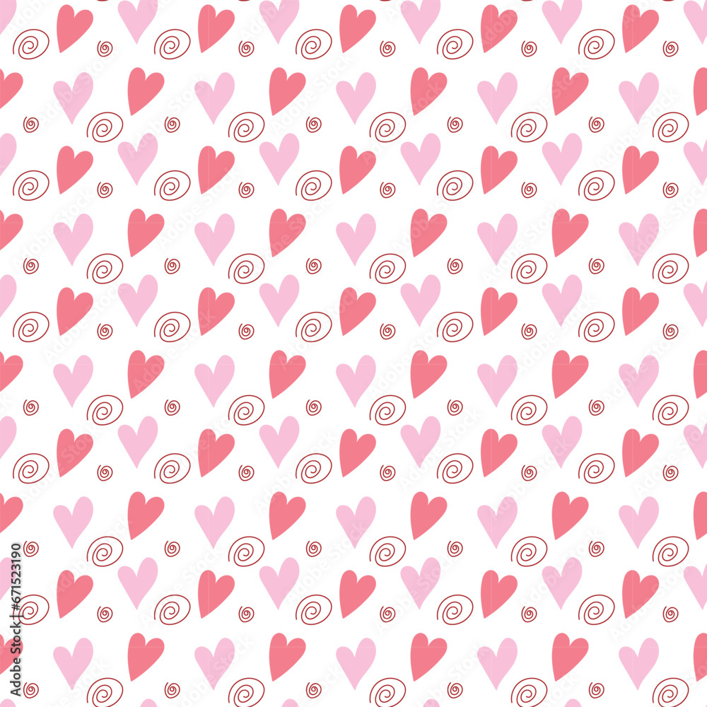 Hand drawn red hearts seamless pattern, Valentine's, Mother's day, birthday card, wallpaper or gift wrap design. Hand drawn red hearts seamless pattern, Valentine's, Mother's day, birthday card, wallpaper or gift wrap design.