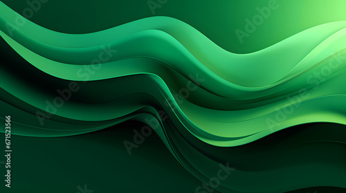 Green Waves Background. Generative AI.