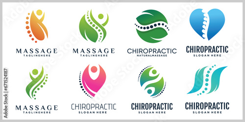 Physiotherapy logo design templates creative concept Premium Vector