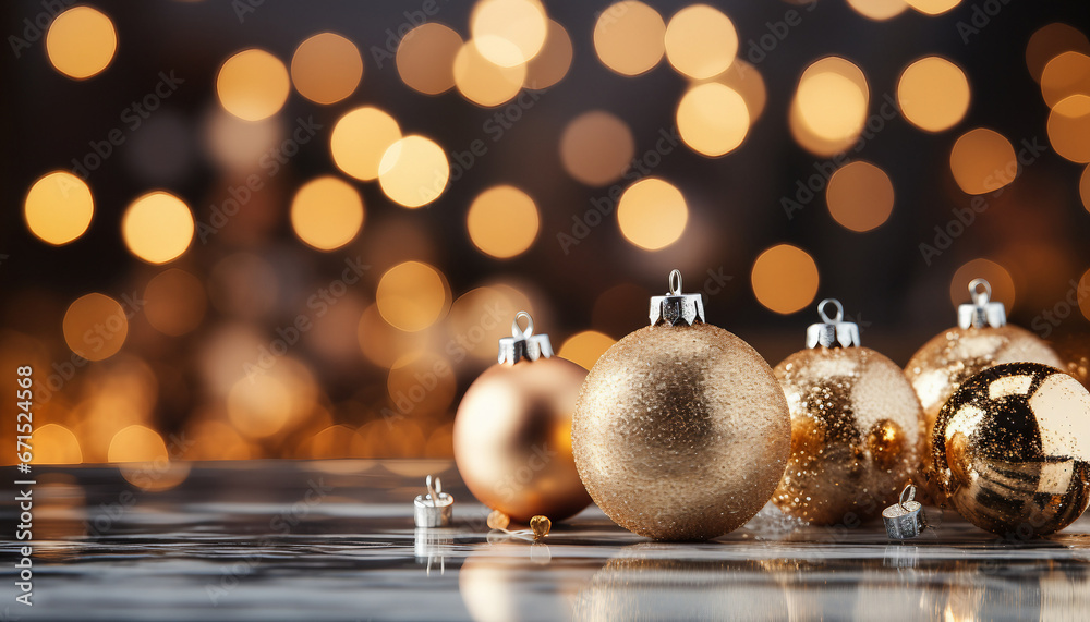 Gold Christmas ball with lights and reflections Gold Christmas ball with lights and reflections
