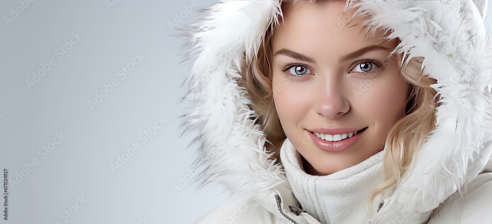 portrait of a woman in winter trending clothes portrait of a woman in winter trending clothes