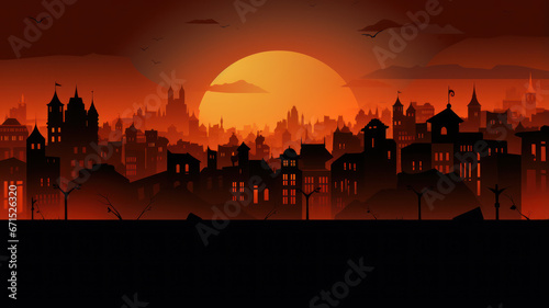 Colorful Cartoon Style: Halloween Small Town © M.Gierczyk