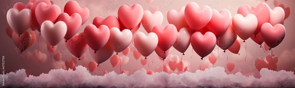 Valentine's Day Red and White Hearts Background Illustration