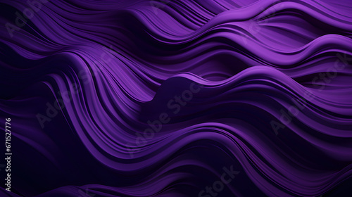 Purple Waves on Dark. Generative AI.