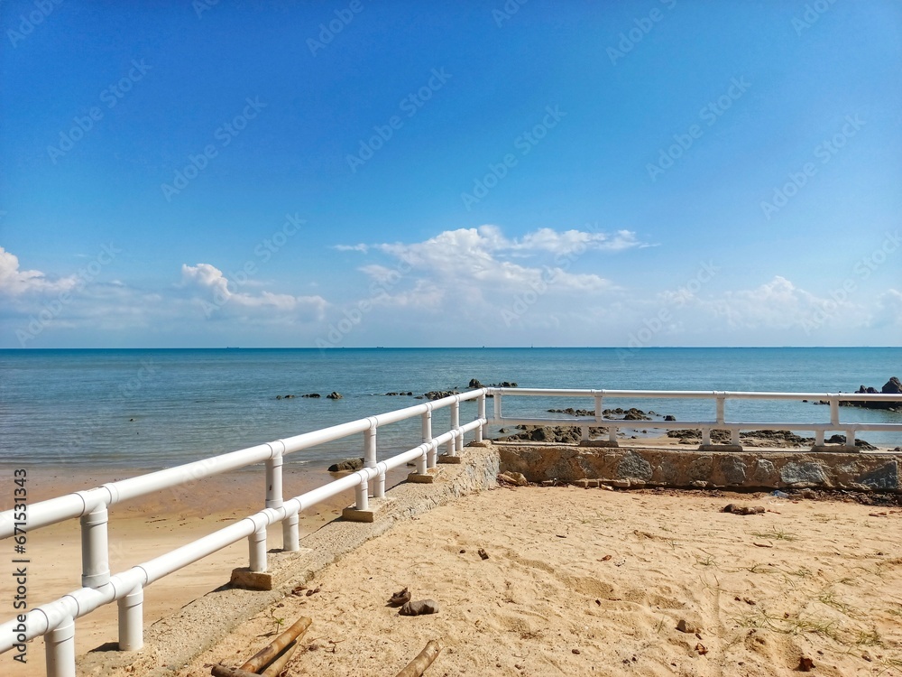 Beautiful Natural Views On Tanjung Beach From Your Resting Place On A Sunny Day