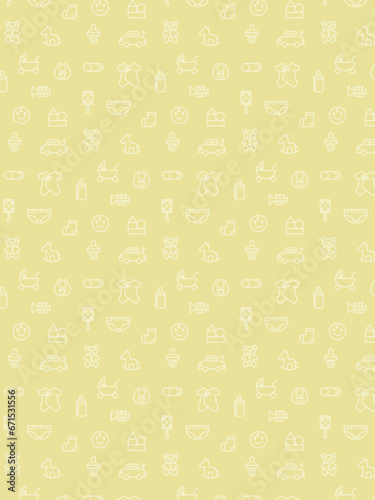 育児ベビー用品の壁紙パターンイラスト