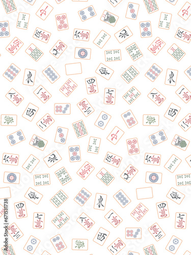 麻雀牌の壁紙パターンイラスト