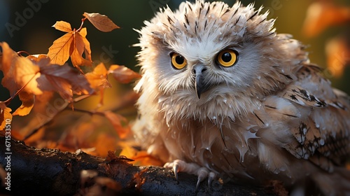 Owl in an Autumn Forest