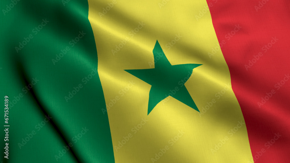 Senegal Flag. Waving Fabric Satin Texture Flag of Senegal 3D illustration. Real Texture Flag of the Republic of Senegal Senegal Flag. Waving Fabric Satin Texture Flag of Senegal 3D illustration. Real Texture Flag of the Republic of Senegal