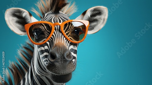 cool Zebra wear sunglass photo