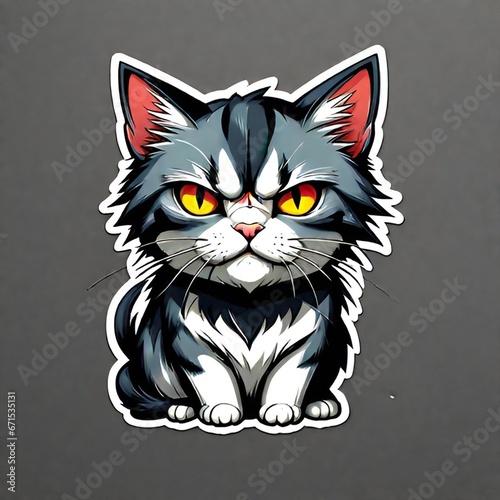 The Angry Cat sticker © Madhu_Me