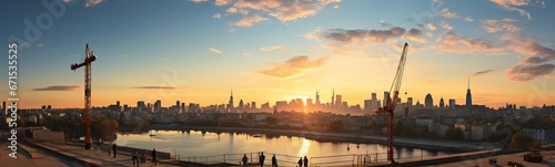 sunset over the river