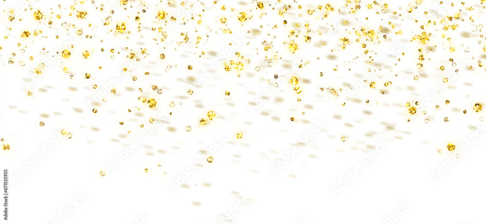 sparkling gold particles falling