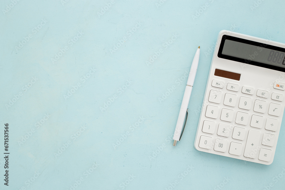 Financial accounting and taxes planning concept with calculation - obrazy, fototapety, plakaty 