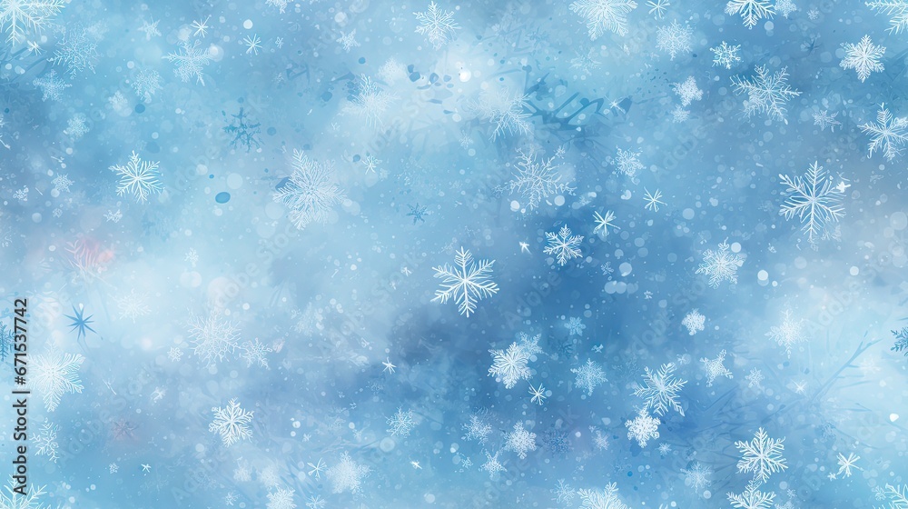  a blue background with white snowflakes and snow flakes on the bottom of the image and the bottom of the image of snow flakes on the bottom of the image.  generative ai