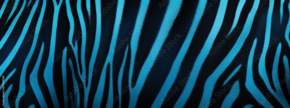 Blue zebra seamless pattern background. Animal skin texture in retro fashion style.