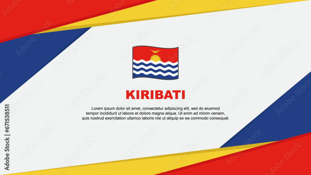 Obraz premium Kiribati Flag Abstract Background Design Template. Kiribati Independence Day Banner Cartoon Vector Illustration. Kiribati