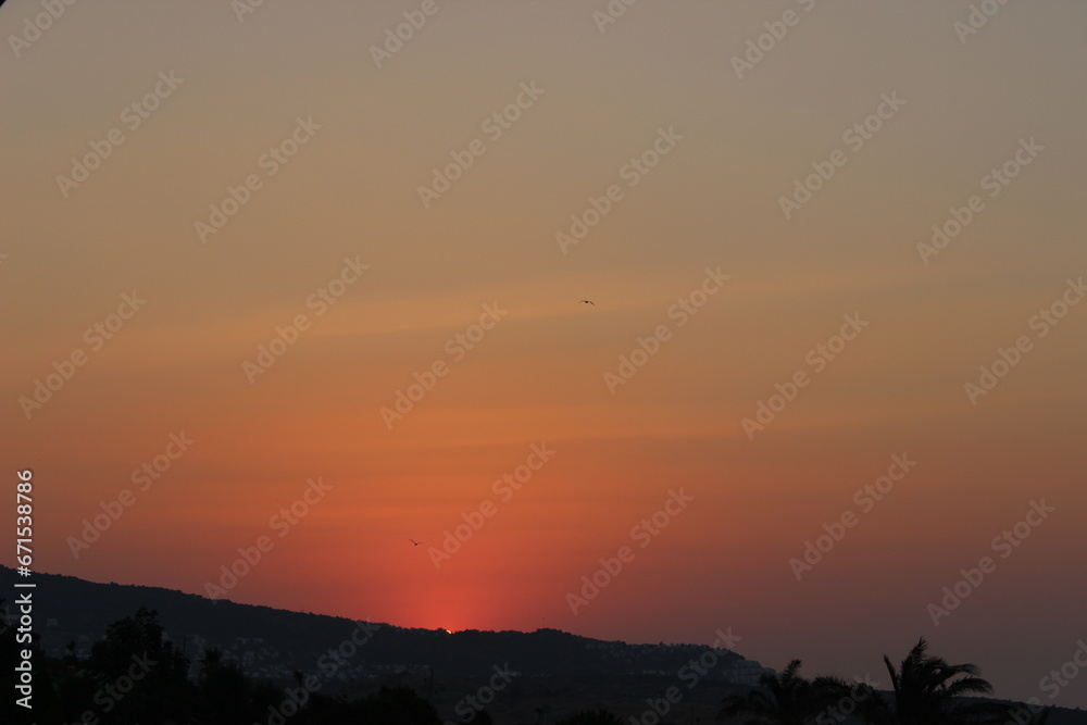 breath taking Sunset view from aegean part of Turkiye, Bodrum
