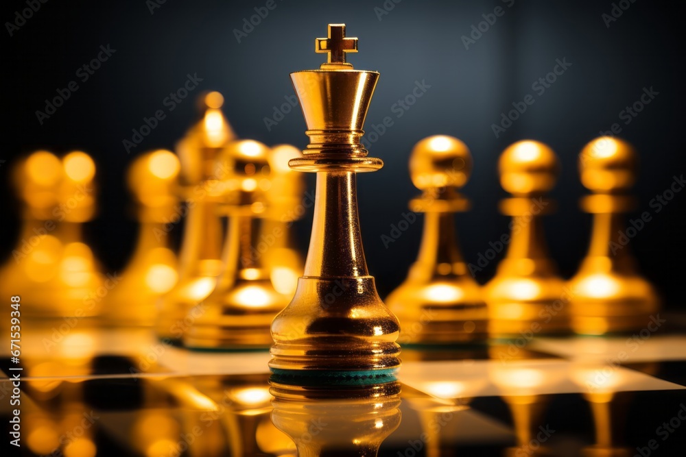 In the game of intelligence and strategy, a shining king takes the forefront, symbolizing victory and control. In the game of intelligence and strategy, a shining king takes the forefront, symbolizing victory and control.