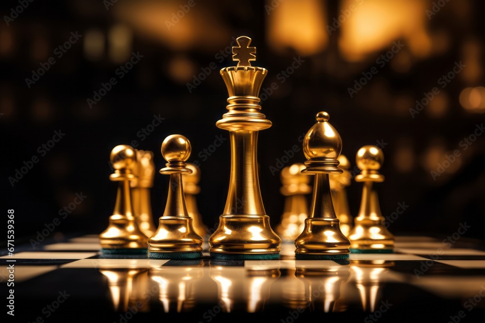 In the game of intelligence and strategy, a shining king takes the forefront, symbolizing victory and control. In the game of intelligence and strategy, a shining king takes the forefront, symbolizing victory and control.