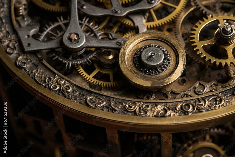 intricate gears of an old clock. Generative AI