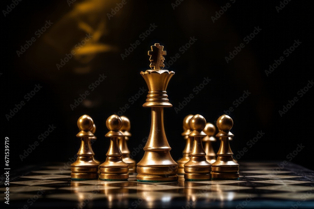 In the game of intelligence and strategy, a shining king takes the forefront, symbolizing victory and control. In the game of intelligence and strategy, a shining king takes the forefront, symbolizing victory and control.