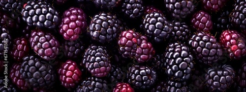 Close up of freshly picked blackberries texture background.