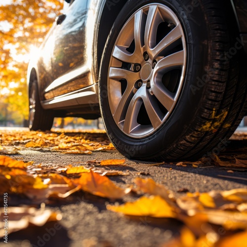 a close up of a car tire