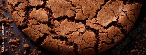 A close up of a pile of chocolate chips cookies texture background. photo
