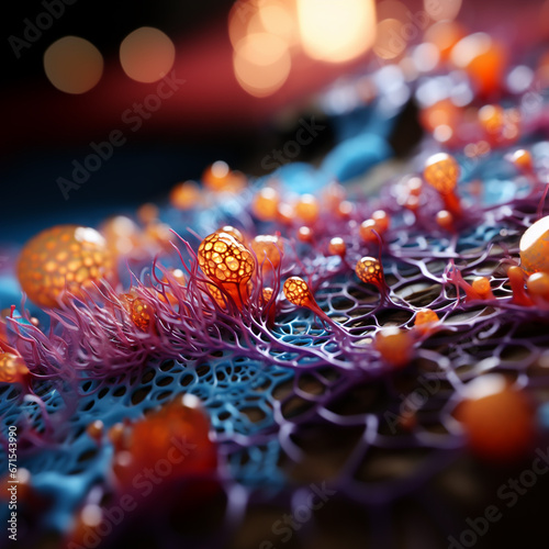 Abstract biology background microscopic view of organ