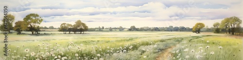 a field of flowers and grass