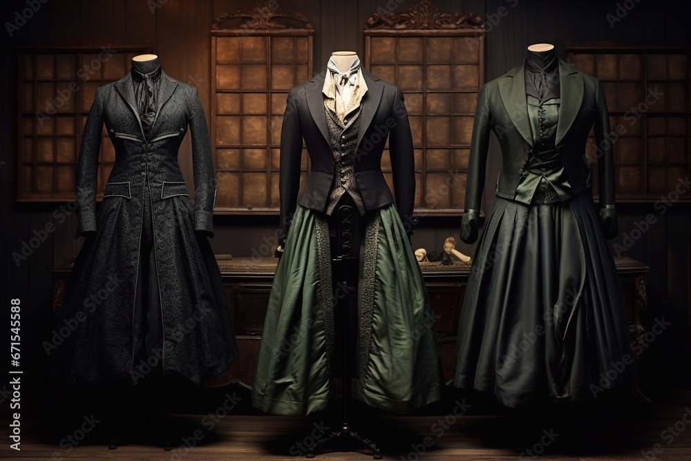 Medieval fashion. Victorian style clothes woman portrait